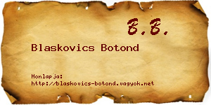 Blaskovics Botond névjegykártya